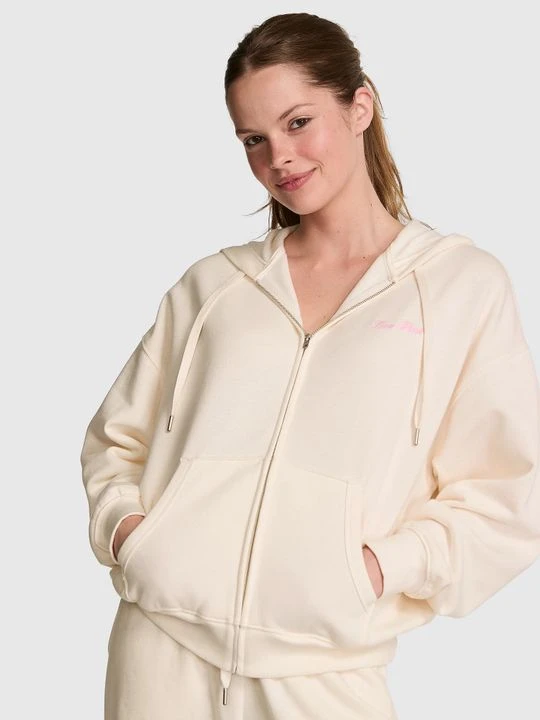 Zdjęcie produktu PINK Rozpinana bluza z kapturem Campus Fleece Victoria's Secret Beżowy