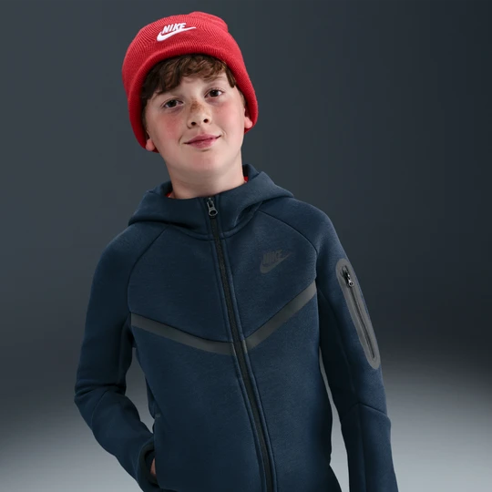 Zdjęcie produktu Rozpinana bluza z kapturem dla dużych dzieci Nike Tech Fleece - Niebieski