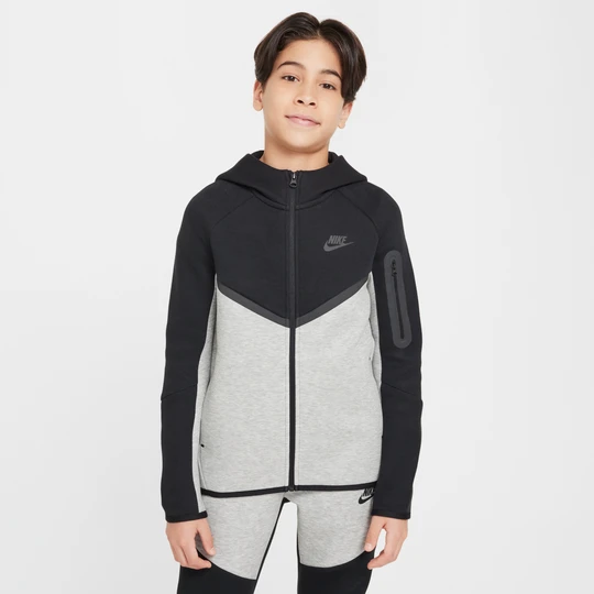 Zdjęcie produktu Rozpinana bluza z kapturem dla dużych dzieci Nike Tech Fleece - Szary