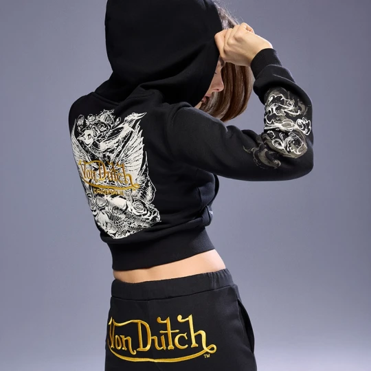 Zdjęcie produktu Rozpinana bluza z kapturem Von Dutch czarna House