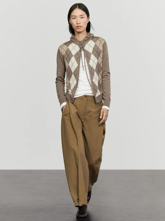 Zdjęcie produktu Rozpinany Kardigan Z Kapturem - Szary Mysi - Massimo Dutti - Female