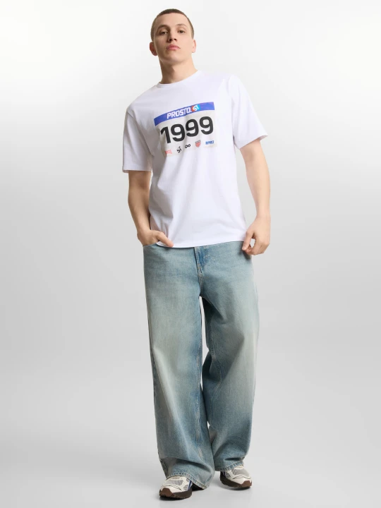 Zdjęcie produktu Runner t-shirt regular męski bawełniany biały PROSTO.