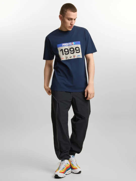Zdjęcie produktu Runner t-shirt regular męski bawełniany granatowy Klasyk