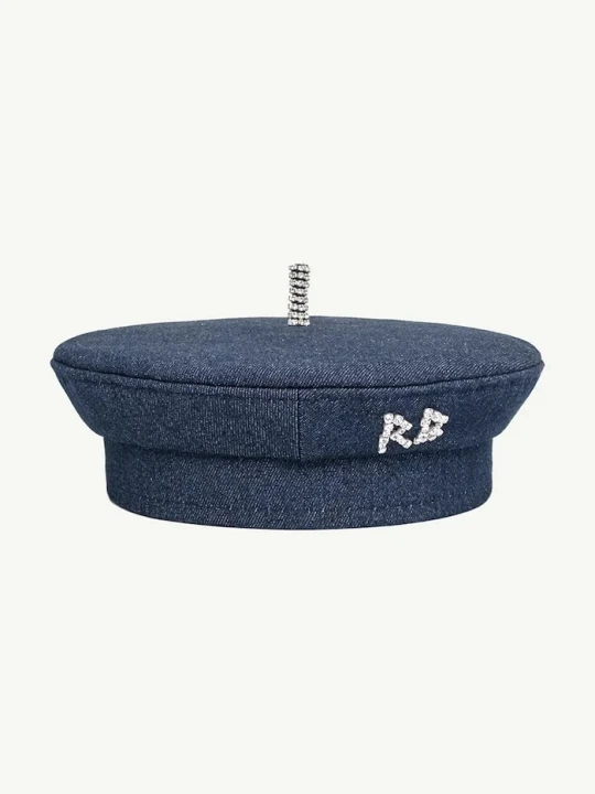 Zdjęcie produktu RUSLAN BAGINSKIY Beret damski jeansowy niebieski