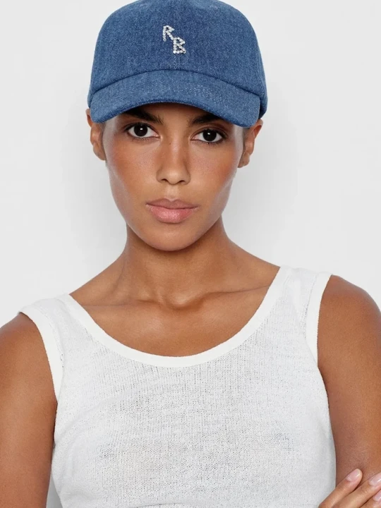 Zdjęcie produktu RUSLAN BAGINSKIY czapka z daszkiem damska jeansowa Baseball Cap niebieski