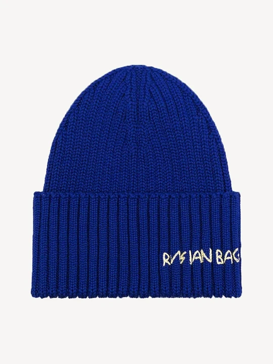 Zdjęcie produktu Ruslan Baginskiy czapka z dodatkiem wełny Ruslan Baginskiy Hand-embroidered Beanie niebieski