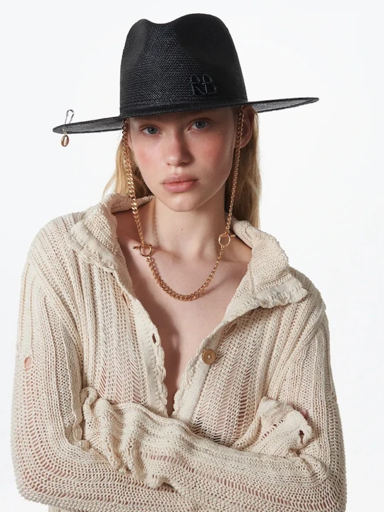 Zdjęcie produktu RUSLAN BAGINSKIY kapelusz Fedora Hat czarny