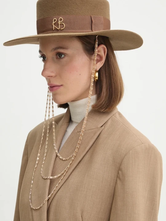 Zdjęcie produktu Ruslan Baginskiy kapelusz Ruslan Baginskiy Monogram-embellished Canotier Hat brązowy