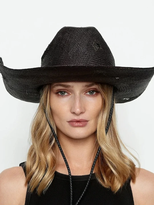 Zdjęcie produktu Ruslan Baginskiy kapelusz Ruslan Baginskiy Cowboy Hat with Leather Trim czarny