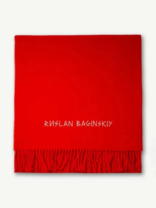 Zdjęcie produktu RUSLAN BAGINSKIY szalik damski wełniany Wool Scarf czerwony