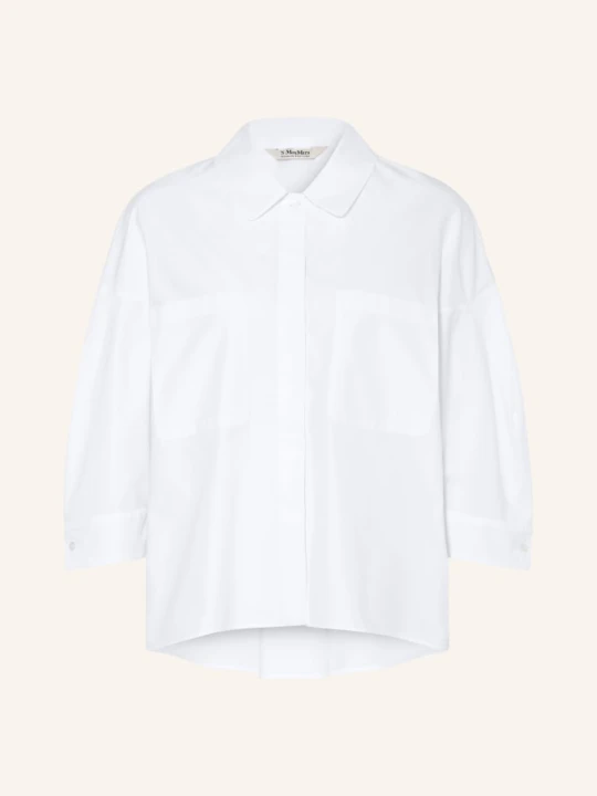 Zdjęcie produktu S Max Mara Bluzka Koszulowa Ancella Z Rękawami 3 / 4 weiss BIAŁY
