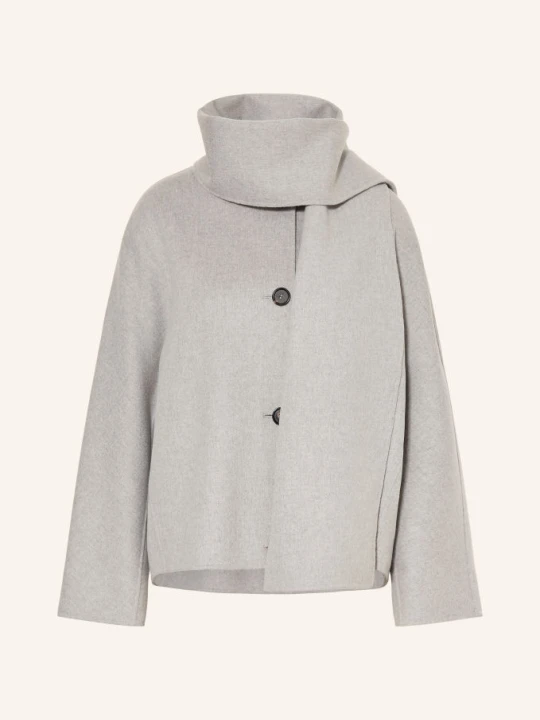 Zdjęcie produktu S Max Mara Kurtka Pudełkowa Kate Z Szalem grau JASNOCZARY