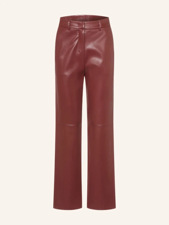 Zdjęcie produktu S Max Mara Spodnie Sospiro O Wyglądzie Skóry rot CIEMNOCZERWONY