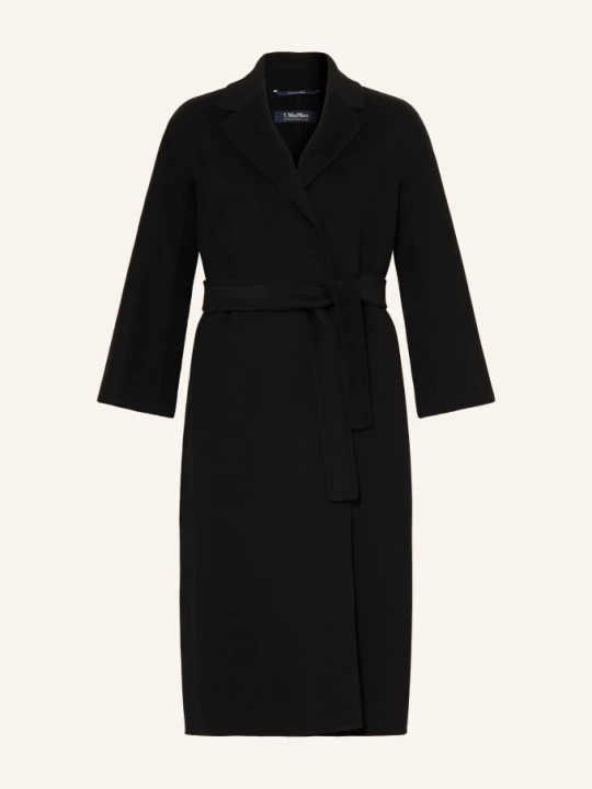 Zdjęcie produktu S Max Mara Wełniany Płaszcz Esturia schwarz CZARNY