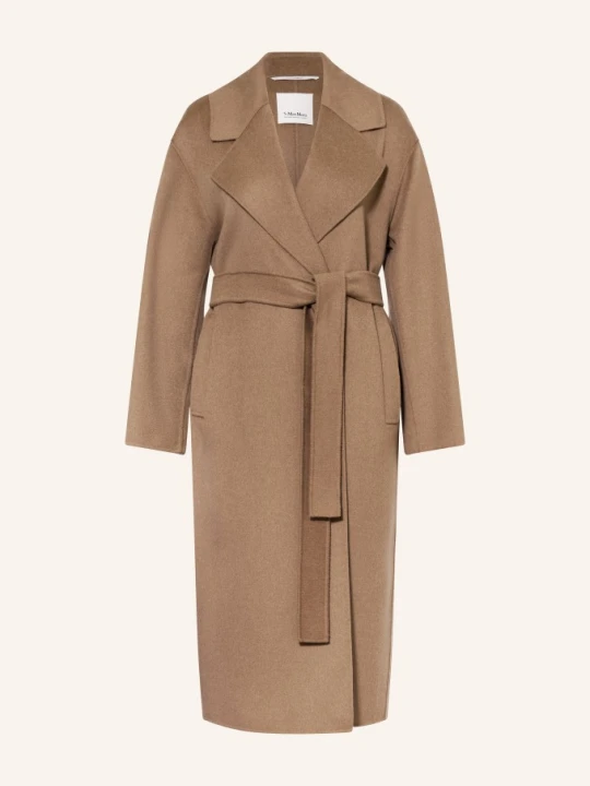 Zdjęcie produktu S Max Mara Wełniany Płaszcz Hobby braun CAMELOWY
