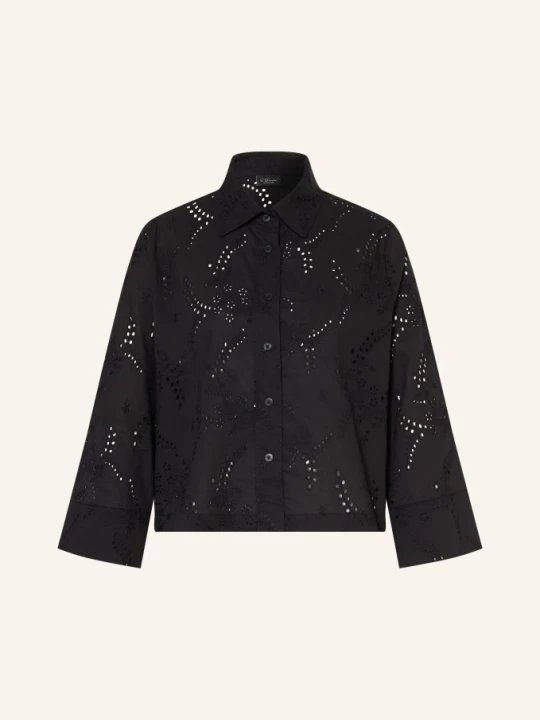 Zdjęcie produktu S.Oliver Black Label Bluzka Koszulowa Z Koronki Ażurowanej Z Rękawami 3/4 schwarz