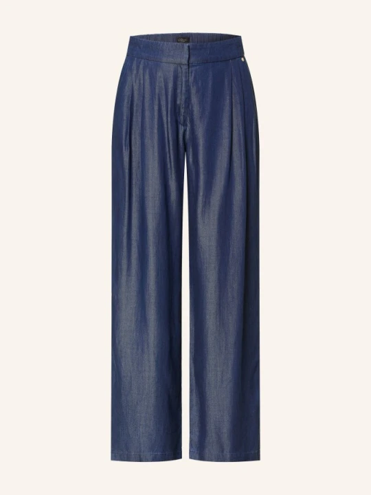 Zdjęcie produktu S.Oliver Black Label Spodnie Z Marlowej Tkaniny W Stylu Dżinsowym blau GRANATOWY