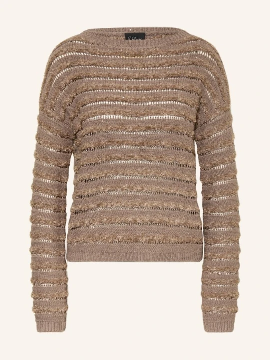 Zdjęcie produktu S.Oliver Black Label Sweter Z Cekinami braun BRĄZOWY