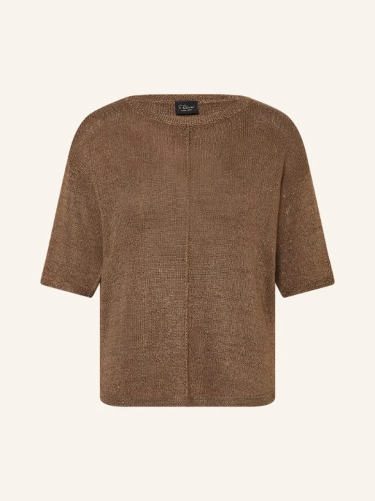 Zdjęcie produktu S.Oliver Black Label Sweter Z Dzianiny Z Brokatową Przędzą braun BRĄZOWY