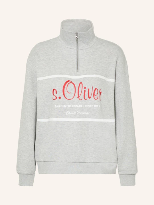 Zdjęcie produktu S.Oliver Bluza Dresowa Typu Troyer grau szary