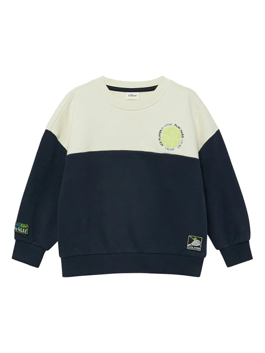 Zdjęcie produktu s.Oliver Bluza w kolorze granatowo-białym rozmiar: 128 / 134