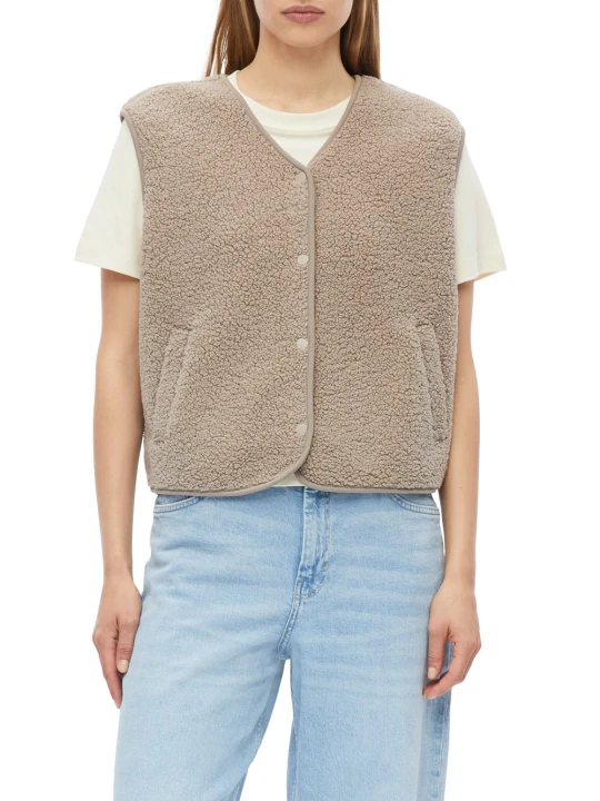 Zdjęcie produktu s.Oliver kamizelki z futerkiem typu teddy Kobiety brązowy