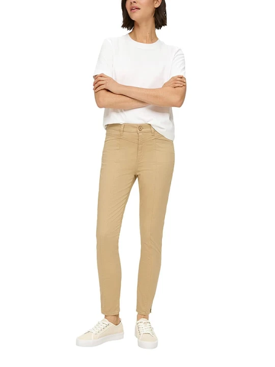 Zdjęcie produktu s.Oliver Spodnie - Skinny fit - w kolorze beżowym rozmiar: 40