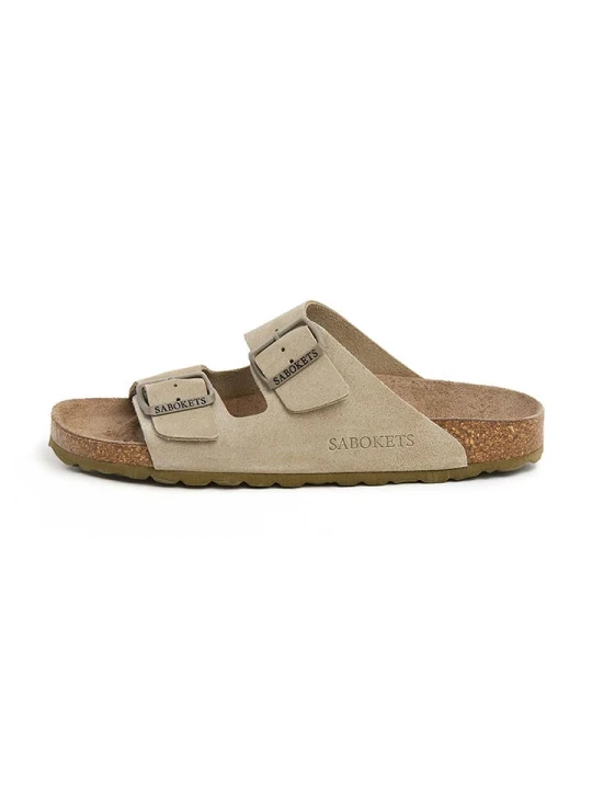 Zdjęcie produktu SABOKETS Skórzane klapki w kolorze khaki rozmiar: 36