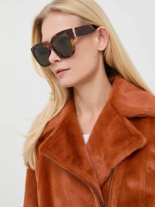 Zdjęcie produktu Saint Laurent okulary przeciwsłoneczne brązowy