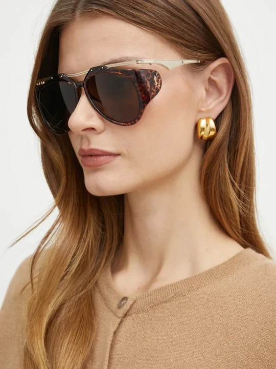 Zdjęcie produktu Saint Laurent okulary przeciwsłoneczne AMELIA brązowy