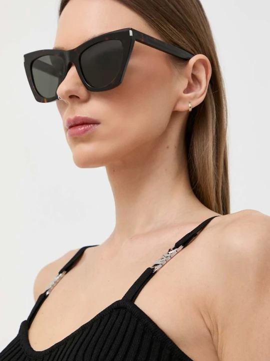 Zdjęcie produktu Saint Laurent okulary przeciwsłoneczne KATE brązowy