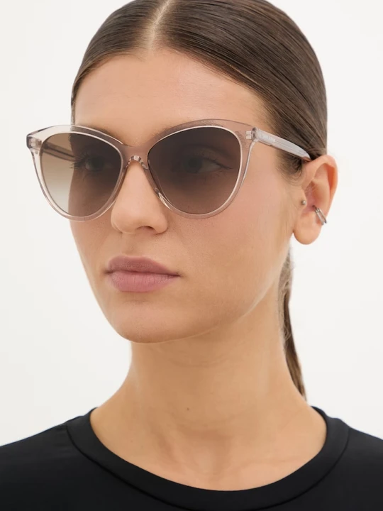 Zdjęcie produktu Saint Laurent okulary przeciwsłoneczne kocie oczy damskie beżowy