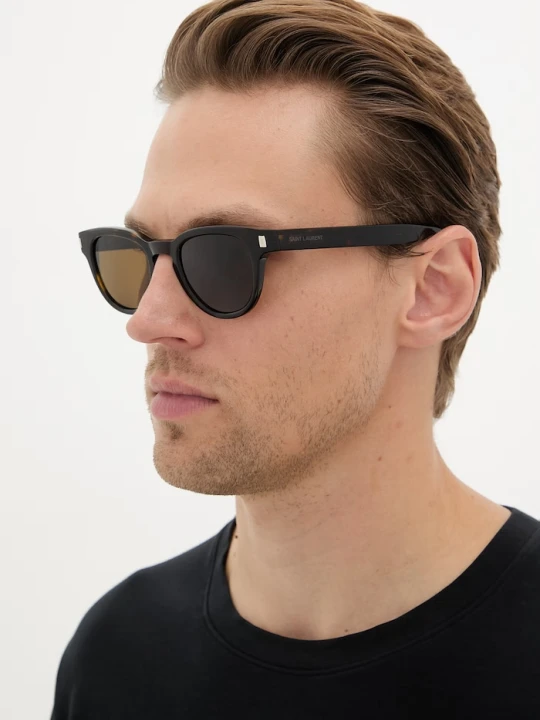 Zdjęcie produktu Saint Laurent okulary przeciwsłoneczne męskie brązowy