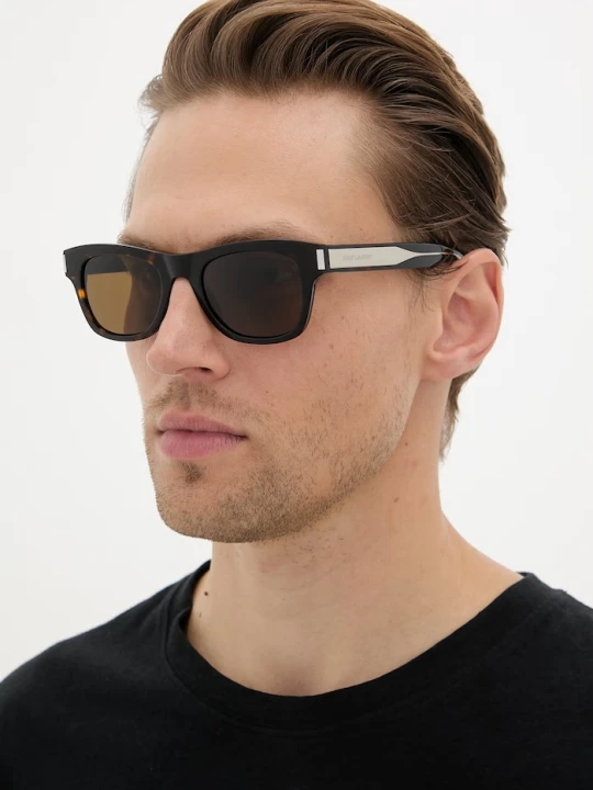 Zdjęcie produktu Saint Laurent okulary przeciwsłoneczne wayfarer męskie brązowy