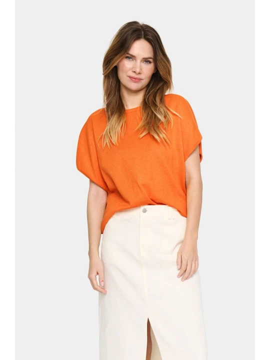 Zdjęcie produktu SAINT TROPEZ Sweter "Mila" w kolorze pomarańczowym rozmiar: L