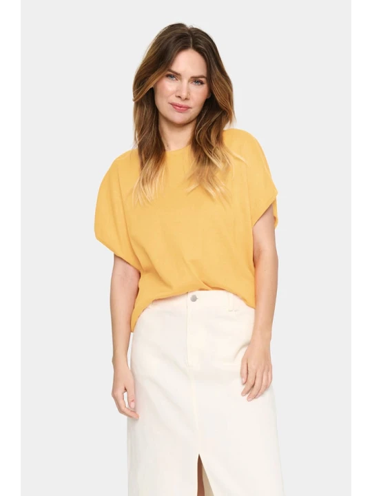 Zdjęcie produktu SAINT TROPEZ Sweter "Mila" w kolorze żółtym rozmiar: L