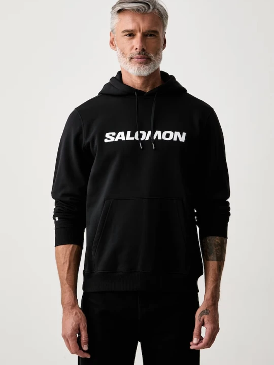 Zdjęcie produktu Salomon bluza z kapturem męska z bawełną czarny