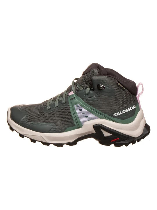 Zdjęcie produktu SALOMON Botki turystyczne "X Raise Mid GTX" w kolorze szaro-zielonym rozmiar: 36