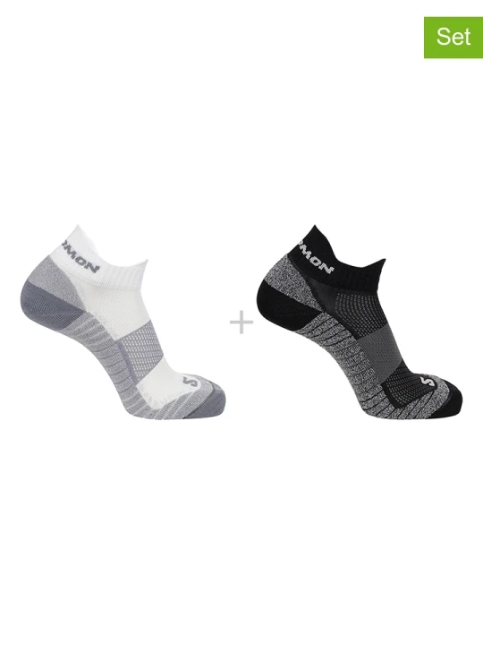 Zdjęcie produktu SALOMON Skarpety funkcyjne (2 pary) "Aero Ankle" w kolorze biało-czarnym rozmiar: 36-38
