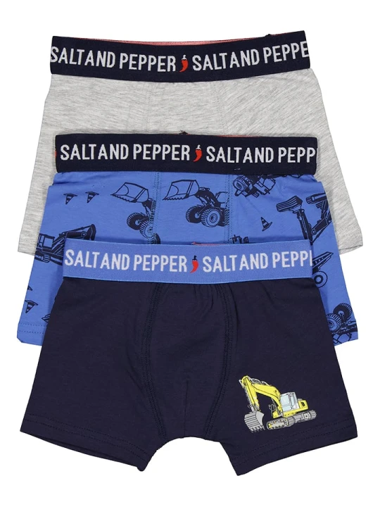 Zdjęcie produktu Salt and Pepper Bokserki (3 pary) w kolorze niebiesko-szarym rozmiar: 116 / 122