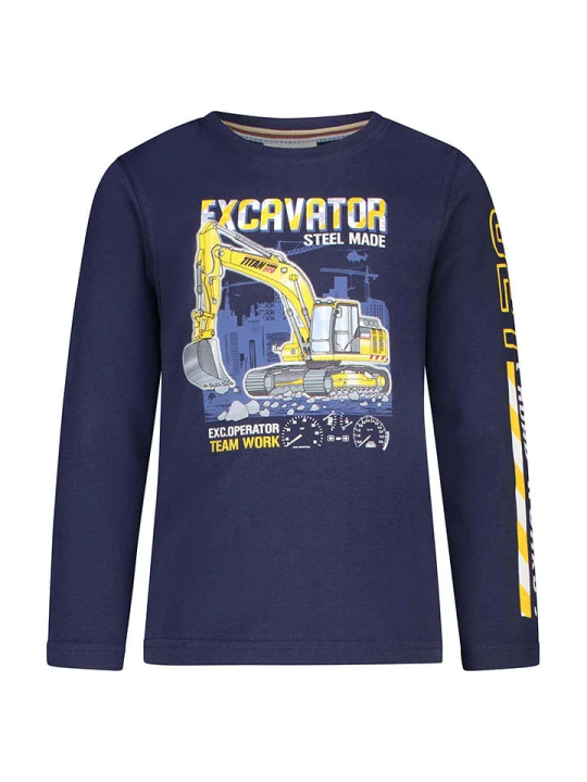 Zdjęcie produktu Salt and Pepper Koszulka "Excavator" w kolorze granatowym rozmiar: 104/110