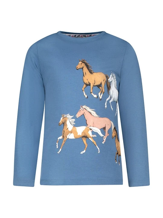 Zdjęcie produktu Salt and Pepper Koszulka "Horses" w kolorze niebieskim rozmiar: 116/122