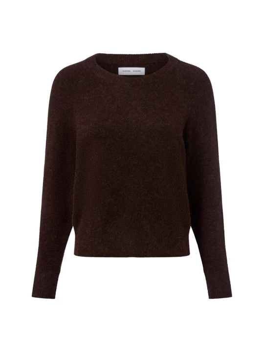 Zdjęcie produktu Samsøe Samsøe sweter z dzianiny - Nor o-n Short z zawartością alpaki i merynosów Kobiety brązowy