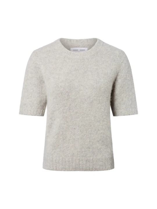Zdjęcie produktu Samsøe Samsøe sweter z krótkim rękawem wykonany z wełny alpaki - Sajeanne Kobiety szary