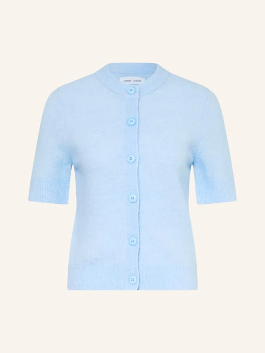 Zdjęcie produktu Samsøe Samsøe Kardigan Sanoura Z Wełną Merino I Alpaką blau JASNONIEBIESKI