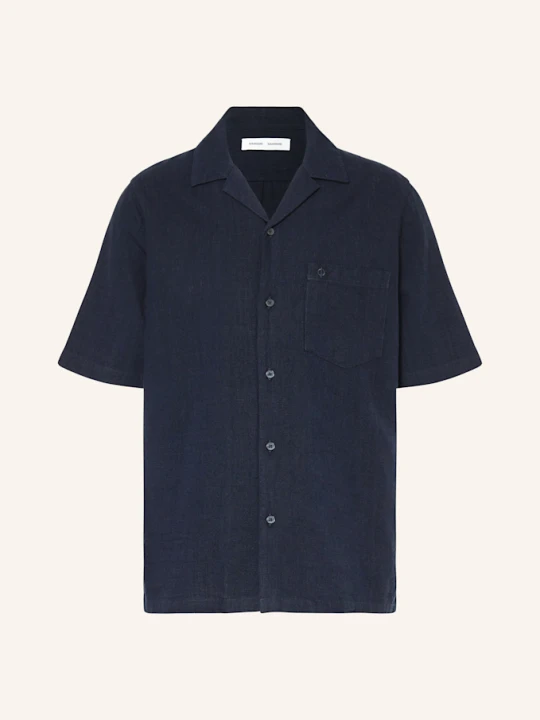 Zdjęcie produktu Samsøe Samsøe Koszula Z Klapami Saoscar Comfort Fit Z Lnu blau GRANATOWY