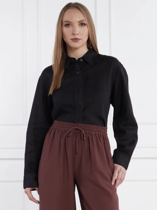 Zdjęcie produktu Samsøe Samsøe Lniana koszula salova | Loose fit czarny