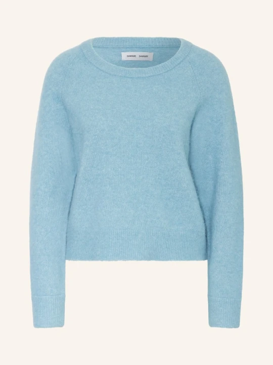 Zdjęcie produktu Samsøe Samsøe Sweter Nor O-N Short Z Dodatkiem Alpaki blau JASNONIEBIESKI