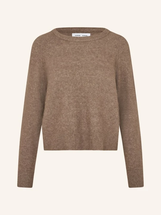 Zdjęcie produktu Samsøe Samsøe Sweter Nor O-N Short Z Dodatkiem Alpaki braun JASNOBRĄZOWY