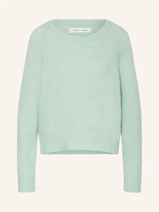 Zdjęcie produktu Samsøe Samsøe Sweter Nor O-N Short Z Dodatkiem Alpaki gruen MIĘTOWY